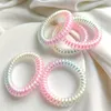 Trendy Rainbow Telephone Wire Bling Ponytail Holder For Women Girls Elastic Hair Bands Candy Color Hair Ring Rope Accessories