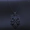 Pendant Necklaces Yoga Tree Of Life Natural Stones Chain Necklace 7 Chakra Stainless Steel Black Color Hollow Jewelry Gifts Collar N3009