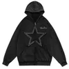 Men s Hoodies sweatshirts Lacible Pentagram Zip Up 2023 Verkopen Hip Hop Streetwear Sweatshirt Men Women Losse Casual Solid Color 230223