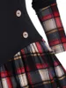 Casual jurken vintage goth mini jurk plus size dames plaid colorblock knop asymmetrische gelaagde Harajuku streetwear 2023