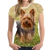 남자 T 셔츠 여름 패션 귀여운 동물 개 3D 인쇄 여성 티셔츠 캐주얼 라운드 칼라 짧은 슬리브