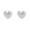 Stud Earrings Women 925 Pure Silver Ear Nails Platinum Heart Shape Hand Scrub Brushed Personality Fashion Jewelry Couple Gift