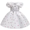 Flickans klänningar Nya babyflickor Big Bow White Dress Girl's Princess Party Causal Elegant Toddler Kids Infant Summer Dresses Children kläder 210 Z0223