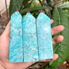 Decorative Figurines Objects & 8-9cm Natural Crystal Point Amazonite Tower Healing Quartz Quadrangular Ornament For Home Decor Reiki Energy