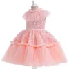 Meisjesjurken Nieuwe aankomst Verjaardagsfeest trouwjurk Pargin Big Bow Baby Girl Jurk voor Girl Palace Princess Avondjurken Kidkleding Z0223