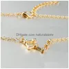 Naszyjniki wiszące koreańskie 12 Znak Zodiak Bling Cubic Zirconia CZ Fake Diamonds Constellation Gold Sier Chains for Women Jewelry Gift Dhgd2