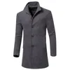 Giacca da uomo in misto lana autunno inverno Cappotto da uomo di qualità Business Casual Slim Trench lungo