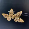 Stud Earrings Insect Cubic Zircon Butterfly Earring 24 21MM Fashion Women Jewelry Copper