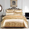 Satin Jacquard Luxury Three Piece Style King Size Queen Comforter Bed 230105