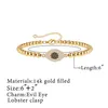 Cadeia de link Monooc Dainty em camadas de pulseiras malignas 14k Pulseira ajustável de ouro 14K Jóias de olho malignas para mulheres G230222