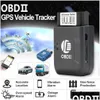 ACAR GPS Accessoires OBD2 Tracker TK206 OBD 2 Real Time GSM Quad Band Antitheft Vibration Alarm GPRS Mini Tracking II Drop Delivery Dh2ly