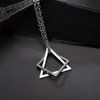 Pendant Necklaces Fashion Interlocking Square Triangle Male For Men Boy Stainless Steel Punk Geometric Stacking Gothic NecklacePendant