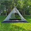 Tält och skyddsrum Ultralight Pyramid Inner Tält utomhus Rodless Camping Teepee Inside Tent Summer Hanging Mesh Tält 1 Person12 Personliga storlekar J230223