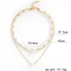 Pendant Necklaces Fashion Three Layer Gold Color Chain Pearl Necklace Romantic Wedding Women's Clavicle Luxury Jewelry