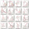 Pillow A-Z Fashion Square Ins Sofa Bed Plush Pillowcase LETTER LOVER Flower Printed Print Pattern Modern Seat