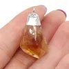 Pendant Necklaces Irregular Natural Semi-Precious Crystal Citrine Reiki Healing Stones Charms For Jewelry Making DIY Necklace Accessories