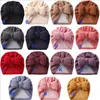 INS 15 Colors Fashion Baby Beanie Cap With Bowknot Design Hair accessories Solid Color India style Hat
