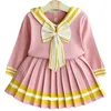 Girl's Dresses Baby Girls Princess Sweater Jacket Coat Skirt Clothing Set Toddler Kids Knitted Clothes Sets Children Suits For 14 Years Wear Z0223