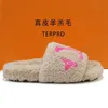 l Sandals Slippers Designer boot Shoes Flip Flops Fashion Anti-Slip Female Slides H1115 Women Furry Fluffy Faux Fur v Luxury Brand Warm Indoor