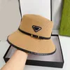 Kobiet designerka słomy czapka płaskie czapki czapki plażowe kapelusz wiadra dla mężczyzn luksusowy unisex pączce p sun Visor Casquette Cappelli Pas