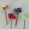 Dekorative Blumen 10 Teile/los Mini Kunststoff Beere Künstliche Blume Rote Kirsche Perlglanz Staubblatt Hochzeit Weihnachten Kuchen Box Kränze