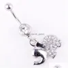 Navel Bell -knop Ringen D0690 Duidelijke AB Belly S in SktleFish 14ga 10 mm Lengte Drop levering sieraden Body Dhgarden Dhxou