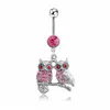 Navel Bell Button Rings D0587 Owl Belly Ring Pink Color Drop Delivery Jewelry Body Dhgarden Dhlbr