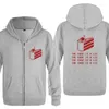 Hoodies masculinos O bolo é uma mentira imprimida Men Game Fleece Manga Longa Zipper Jaqueta Selta Casal Fitness Tracksuit Moleton Masculino