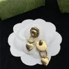 Vintage Lion Love Studs Pendientes en forma de corazón de oro Diseñador Colgante Pendiente de aro Diseñador de joyas para mujeres