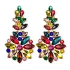Orecchini pendenti con perline di cristallo con strass multicolori a goccia per gioielli da sposa per feste di design di lusso da donna UKEN