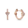 Rose Gold Heart Hoop ￶rh￤ngen f￶r Pandora Authentic Sterling Silver Wedding Designer Jewelry For Women Girl Gift Cz Diamond Earring med originall￥da