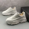 Dress Italian Wedding Designer Party Shoes Fashion Breathable Lace Up Casual Sneakers Round Toe Thick Bottom Business Le 7674