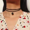 Chaînes à la main Boutique velours perles noires pendentif collier ras du cou pour femmes filles mode collier déclaration bijoux