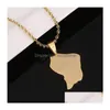 Pendant Necklaces Stainless Steel French Guiana Map Flag Gold Color Maps Guyane Francaise Charms Jewelry Gifts Drop Delivery Pendants Dhcld
