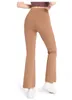 Calça de yoga feminina LL Bootcut vestido jazz legging feminina cintura alta crossover malhação calça boca de sino 229 g