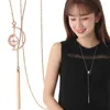 Pendentif Colliers Simple Demi-Ronde Perle Long Necklacs Pendentifs Pour Femmes Déclaration Coréenne Collier Chandail Chaîne Bijoux Cadeau Bijoux