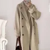 Women's Jackets Washable Stylish Buttons Belt Woolen Coat Overcoat Autumn Winter Women Outwear Long Sleeve Streetwear 230223