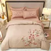 Bedding Sets Vibrant Blossom Flowers Duvet Cover Chinoiserie Chic Blooming Cotton 4Pcs Soft Set Bed Sheet Pillowcases