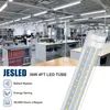 T8 LED-r￶rlampor 4ft 36W 4680LM 6000K 5000K Cold Daylight White T10 T12 Fluorescerande ers￤ttning Ta bort ballast D-formad Bi Pin G13 Dual-End Garage Warehouse Lamp