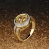 Cluster Rings Copper Finger Ring Rotatable Windmill Zircon Micro Paved Lucky The Middle East 18 Gold Color Jewelry Drop Wholesale