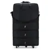 Suitcases Black Rolling Luggage With Wheels Unisex Expandable Folding Oxford Trolley Suitcase Travel Bag For Women Men Weekend Trip X49C 230223