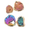 Pendant Necklaces Natural Stone Druzy Crystal Pendants For Jewelry Making DIY Necklace Earrings Geode Accessory Irregular Geometric Charms