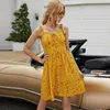 Casual Dresses Summer Women Dress 2023 Floral Print Sleeveless Sexy Strap Backless Beach Holiday