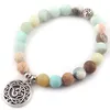 Bracelets de charme Mode Belle 8mm Naturel MaAmazonite Pierre Poignet Mala OM Bracelet