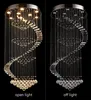 Candeleiros de sala de estar Hotel Candeliers Villa Contemporary Pinging Lights Freptes Luxury K9 Crystal Candelier DIA 80 x 180cm