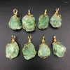 Подвесные ожерелья ручной медной проволоки флуорит натуральные нерегулярно неполированные грубые зеленые женщины Мужчины ювелирные изделия
