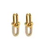 Stud Japanse Koreaanse hoge kwaliteit oorbellen Gift voor vrouwen Rose Gold Luxury sieraden Designer Simple Punk roestvrijstalen druppel levering DHEAP