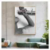 In Bubble Bath Canvas Prints Modern Painting on The Wall Picture Poster for Bathroom Decor Fashion Woman Drinking Rose Champagne Woo