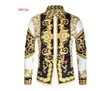 Złoty Lion wzór barokowy nadruk Mężczyznowe koszule z długim rękawem Turn-Down Button Tops Mash