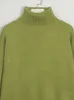 Damestruien Fatika Autumn Winter Vrouwen trui lange mouw casual groene coltrui pullover femme warme breien jumpers 230223